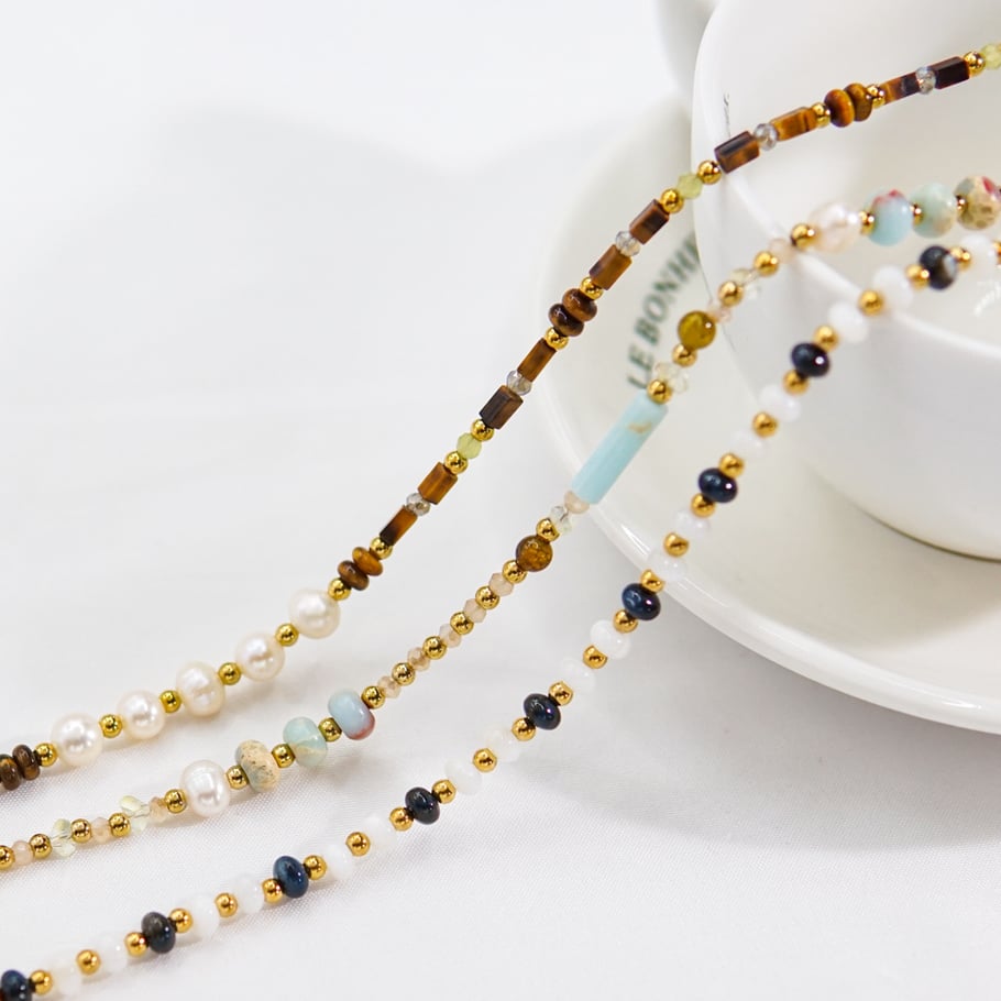 Sweet Elegant Stainless Steel Women‘s Beaded Necklaces Picture3