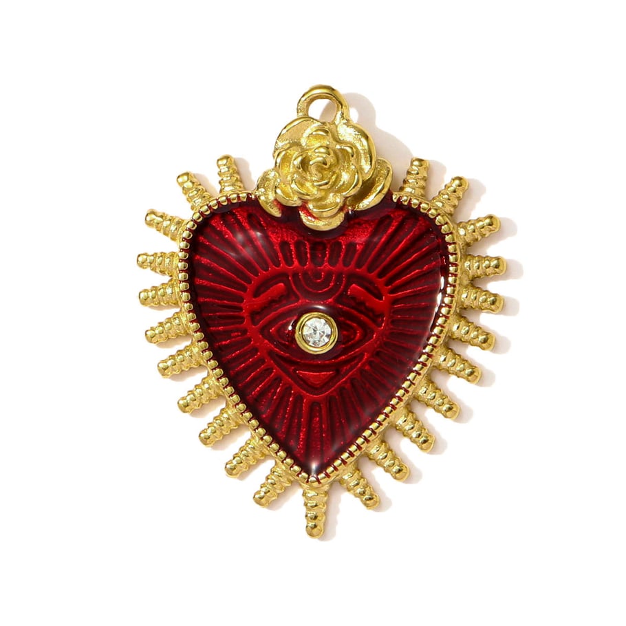 1 pieza de exquisitos colgantes de acero inoxidable con forma de corazón para mujer 