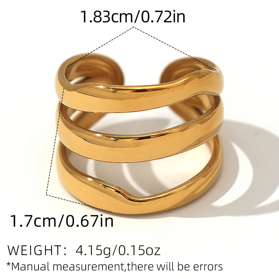 1 stuk eenvoudige casual cirkel roestvrij staal goudkleurige minimalistische ringen Afbeelding2