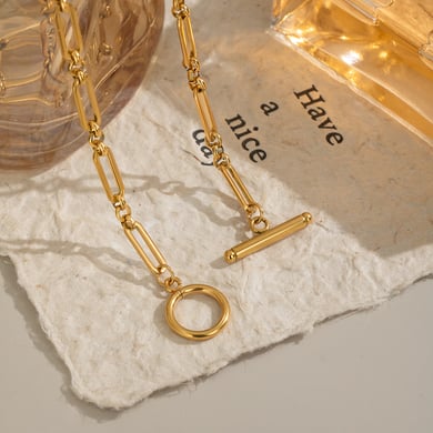 1 Piece Stainless Steel Gold Color Chain Necklace h5 Picture2