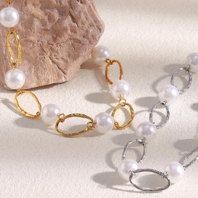 1 Piece Classic Series Oval Stainless Steel Gold Color Women's Chain Bracelets h5 Picture3