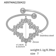 A997-Steel 5A Zirconia Ring/No.7 Picture4