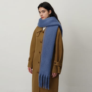1 Stück einfache einfarbige Polyester-Winterschals für Damen h5 Bild3