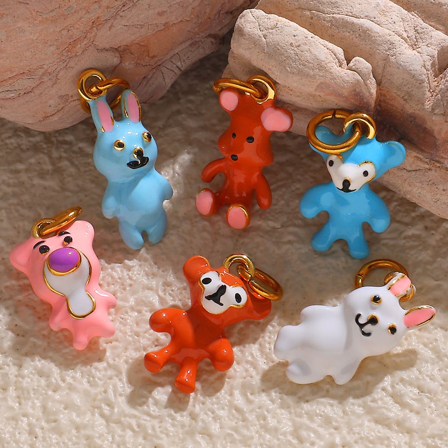 1 Piece Cute Animal Stainless Steel  DIY Pendant Picture3