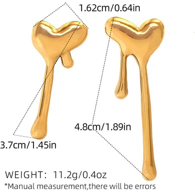 1 Pair Simple  Simple Heart Stainless Steel  Gold Color  Women's Stud Earrings h5 Picture2