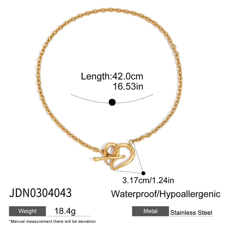 1 Piece Simple Irregular Shape Twist Stainless Steel Gold Color Women's Chain Necklaces Picture2