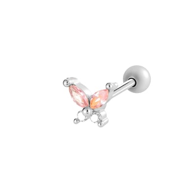 1 stuk hart strik knoop vlinder koper goud kleur zirkoon piercing oorbel h5 