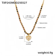 TXP243-Herzförmige Zirkonperlenkette 40+5cm 