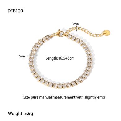 1 Piece Simple Daily Chain Rectangle Stainless Steel Women's Chain Bracelets h5 