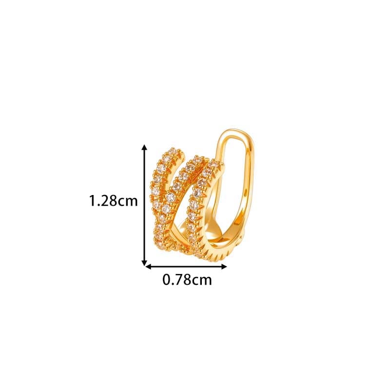 1 pieza de aretes de circonita de color cobre y dorado Imagen2
