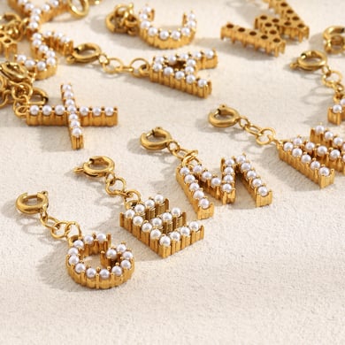 1 Piece Exquisite Letter Stainless Steel Gold Color Women's Pendants h5 Picture3