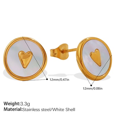 Enamel Heart Stainless Steel  Gold Color Necklace Set h5 Picture2