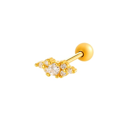 1 Piece Butterfly Copper Gold Color Zircon Piercing Earring h5 
