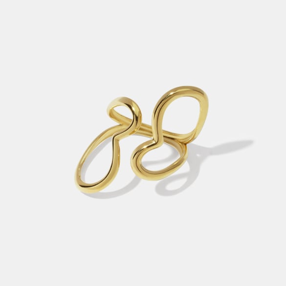 Anello minimalista color oro in acciaio inossidabile con cuore semplice da 1 pezzo
