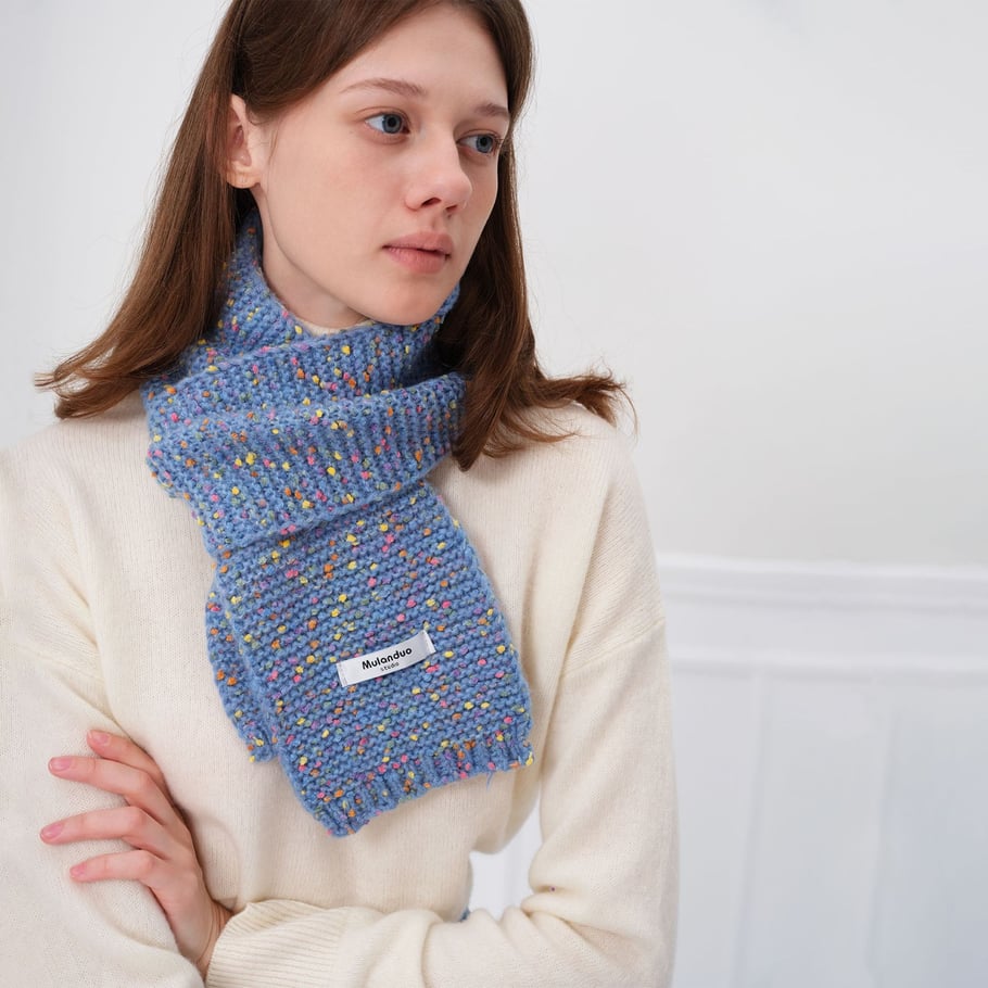 Bufandas de invierno para mujer de fibra sintética con lunares de colores, 1 pieza Imagen4