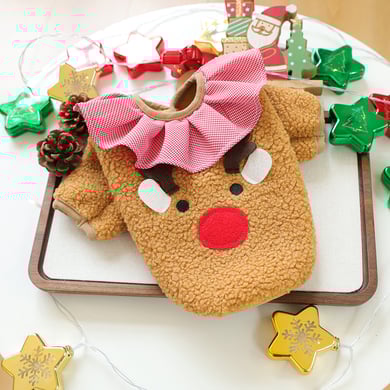 1 Piece Cute Christmas Pet Plush Coat h5 