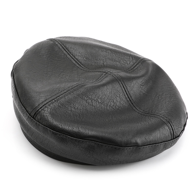 1 Piece Ins Style Solid Color PU Beret Picture4