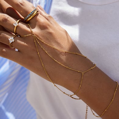 1 Piece Minimalist Daily Lines Stainless Steel Gold Color Women's Chain Bracelets h5 Picture3