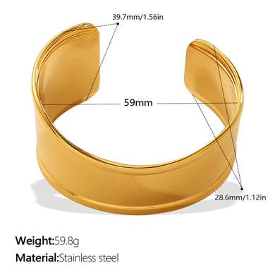 1 Piece Stainless Steel Gold Color Cuff Bracelet h5 
