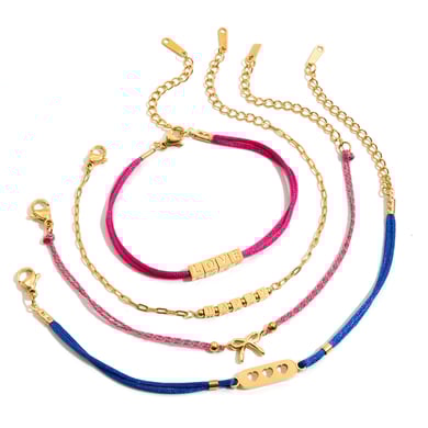 1 Piece Romantic Series Letter Stainless Steel Gold Color Women's Charm Bracelets h5 Picture6