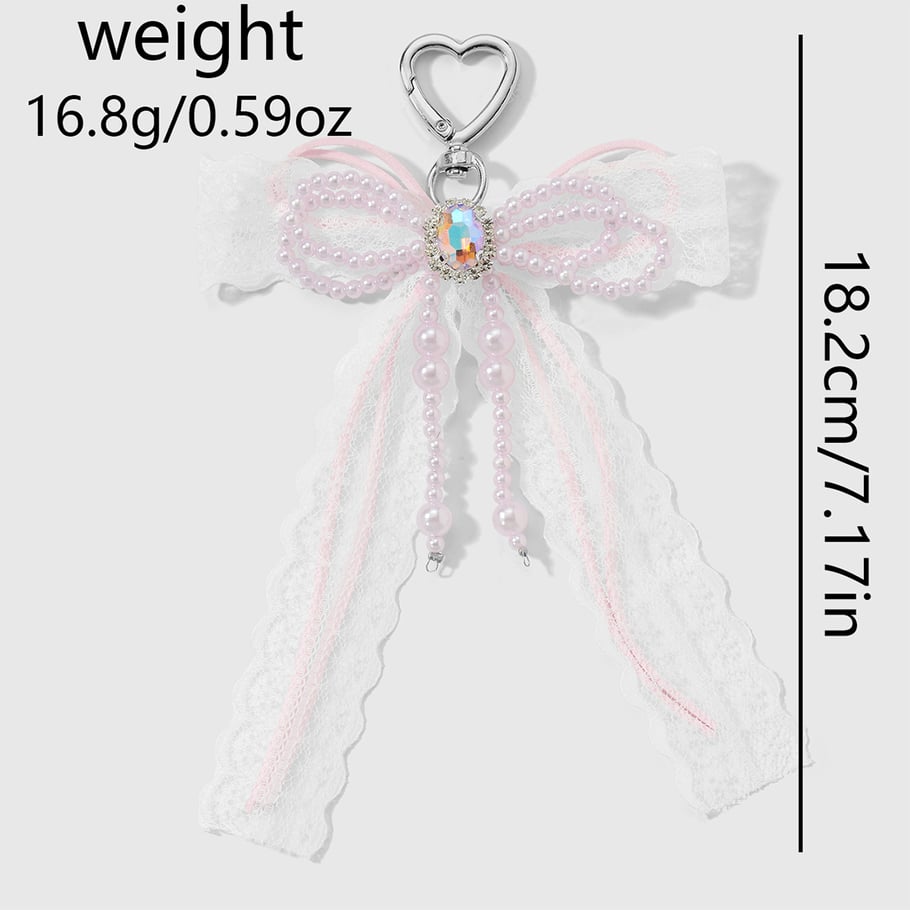 1 Piece Sweet Beaded Bow Knot Bag Charm Picture12