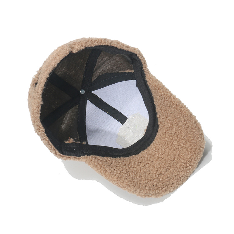 Cappello da donna in peluche con lettera casual, serie semplice, 1 pezzo Immagine4
