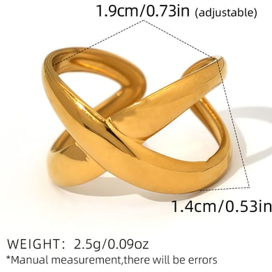 1 Piece Simple Casual Irregular Shape Stainless Steel Women's  Statement Rings h5 Picture2