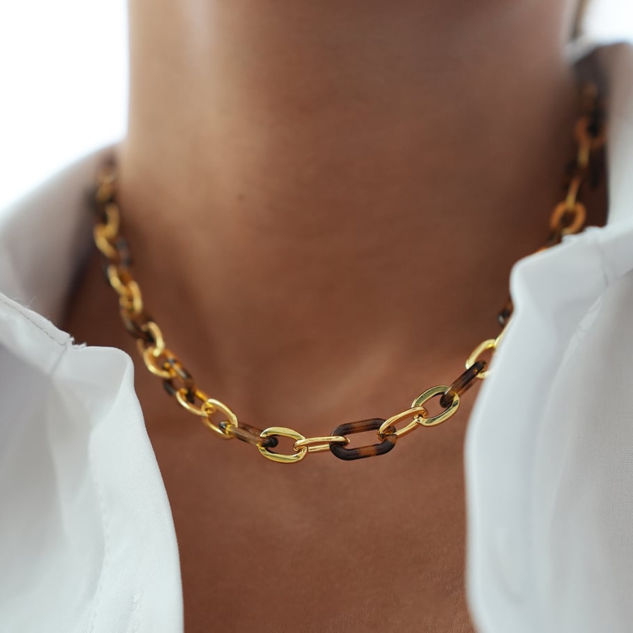 1 Piece Simple Series Retro Leopard Print Stainless Steel  Women's Chain Necklaces Picture7