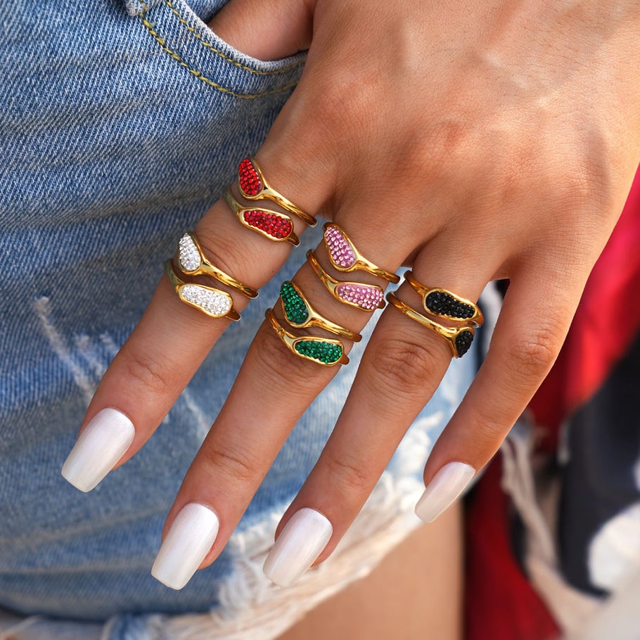 1 Piece Simple Irregular Shape Stainless Steel Gold Color Statement Rings h5Picture10