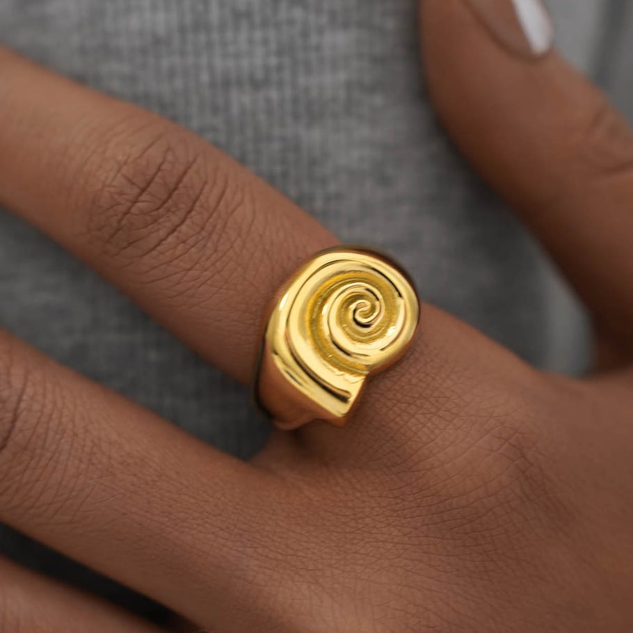 1 Piece Simple Series Retro Thread Stainless Steel  Gold Color  Statement Rings Picture5
