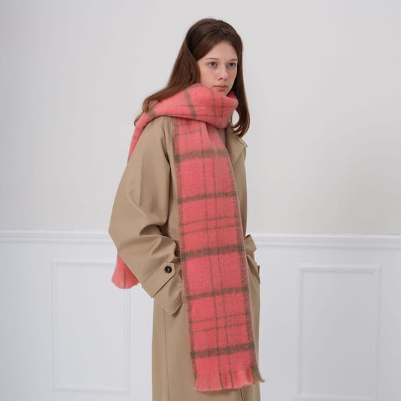 1 Piece Cozy Daily Plaid Polyester Women's Winter Scarves