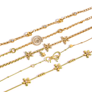 1 Piece Sweet Bow Knot Stainless Steel Gold Color Women's Charm Bracelets h5 Picture7