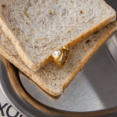 1 Piece Luxurious Irregular Shape Stainless Steel Gold Color Statement Rings h5 Picture5