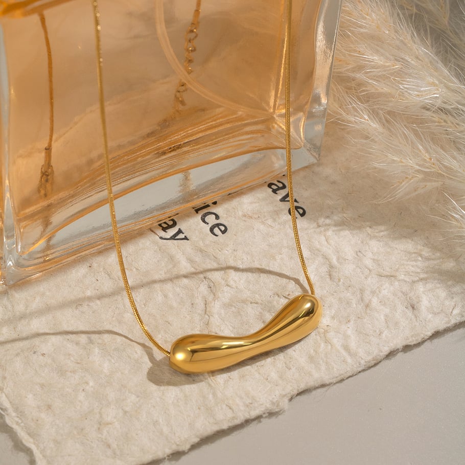1 Piece Irregular Shape Stainless Steel Gold Color Pendant Necklace Picture4