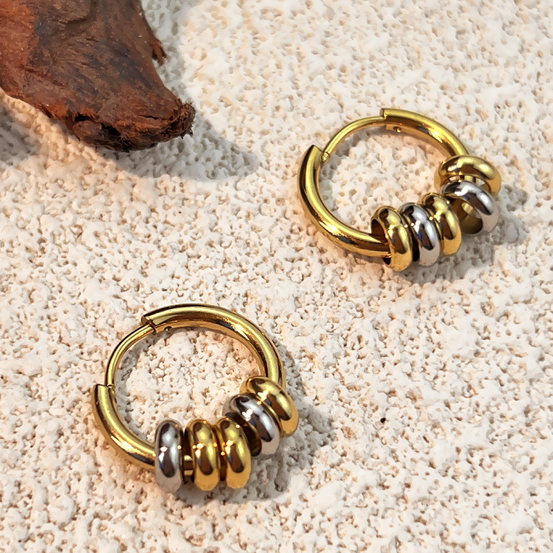 1 Pair Classic Mixed Gold Stainless Steel Drop Earrings Picture2
