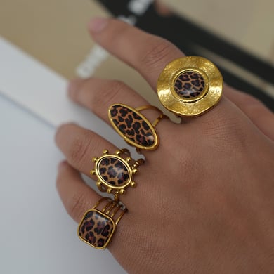 1 Piece Simple Irregular Shape Stainless Steel  Gold Color Women's Statement Rings h5 Picture5