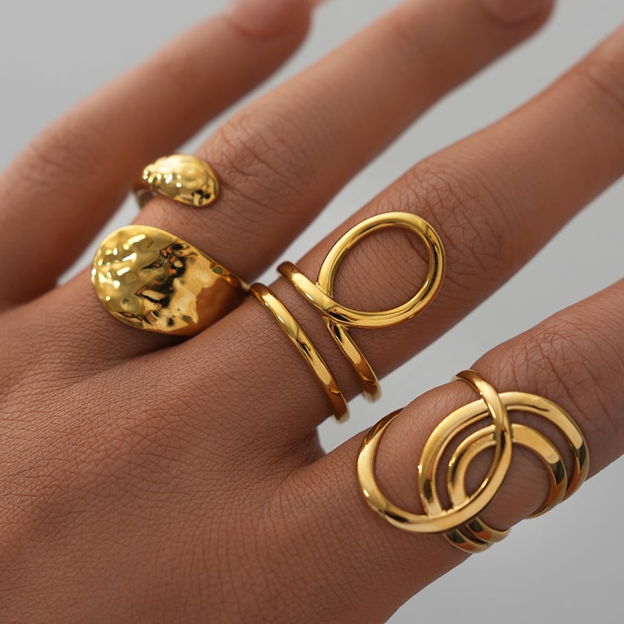 1 Piece Simple  Retro Irregular Shape Stainless Steel Women's Statement Rings Picture3