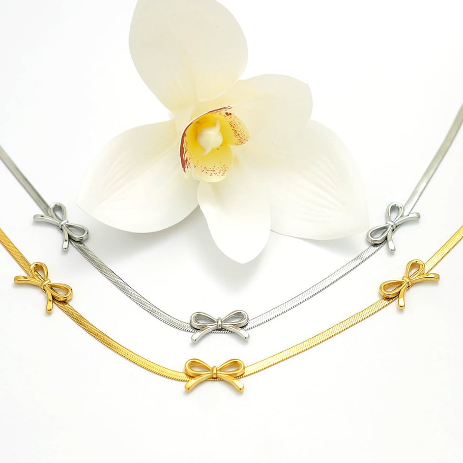 1 Piece Simple  Bow Knot Stainless Steel  Women's Pendant Necklaces Picture5