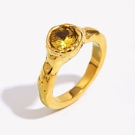 Single Zircon Thin Ring-Gold Champagne/number 8 Picture3