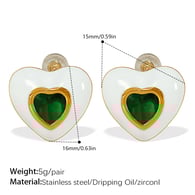 EH129G Green Zirconium Earrings Picture7