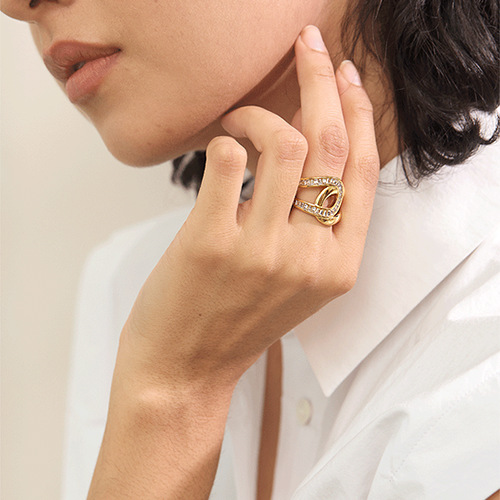 1 Piece Daily Twist Stainless Steel Gold Color Statement Rings h5Picture3