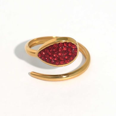 1 Piece  Casual Droplet Irregular Shape Stainless Steel Women‘s  Statement Rings h5 
