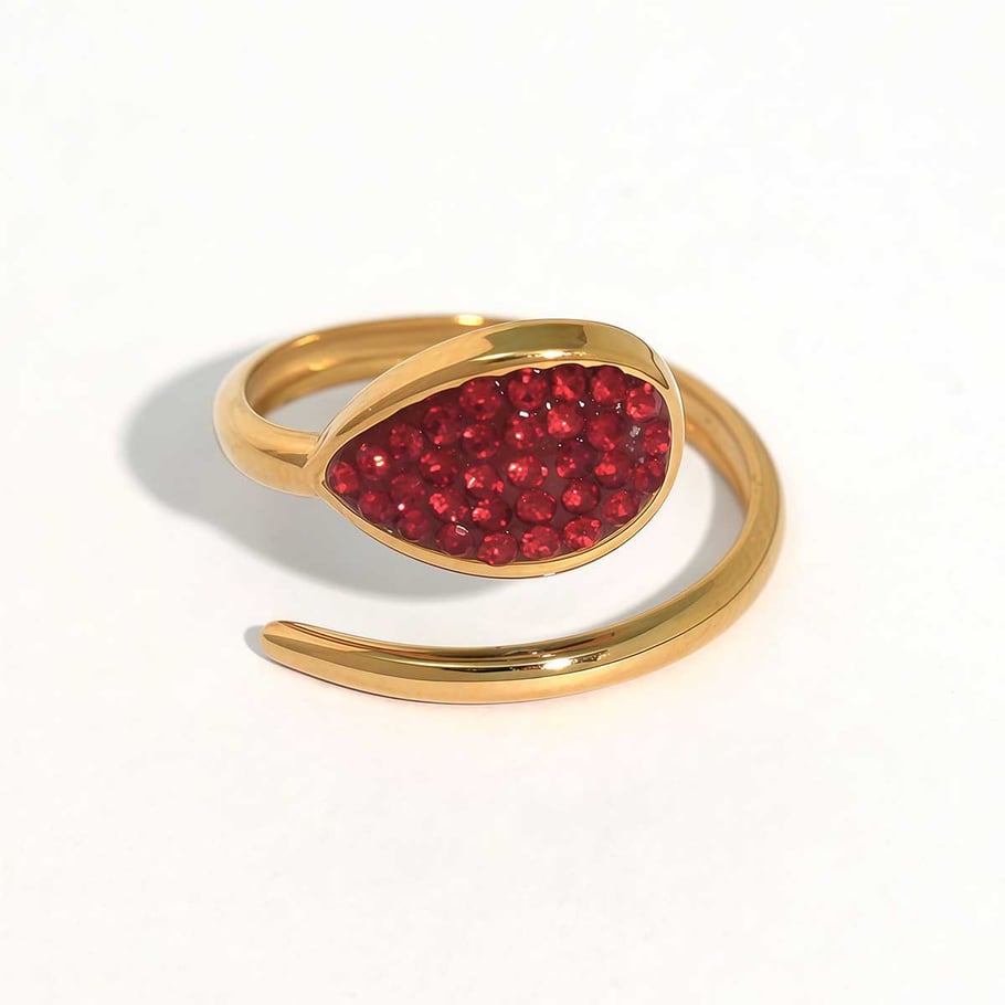 1 Piece  Casual Droplet Irregular Shape Stainless Steel Women‘s  Statement Rings 