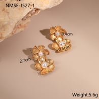 NMSE-J527-1 Goldene Blumenohrringe 