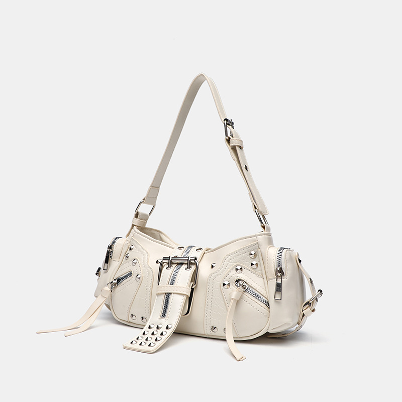 Bolso de hombro de PU con remaches punk de lujo para mujer, 1 pieza Imagen3