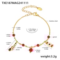 TXE187-Bracciale natalizio multi-elemento in granato Immagine2