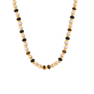 P1831-Collana in pietra naturale oro Immagine3