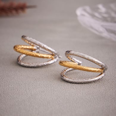 1 Paar minimalistische Creolen aus Edelstahl in Goldfarbe für Damen h5 Bild5