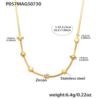 P057-Golden Five-leaf Flower Necklace 41+5cm 