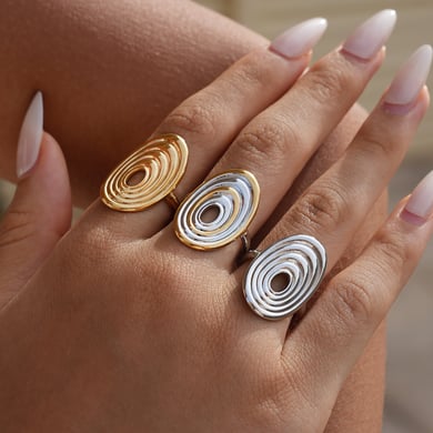 1 Piece Simple Series Retro Circle Stainless Steel  Women's Statement Rings h5 Picture5